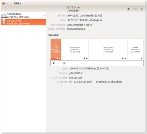Final partition setup in Ubuntu